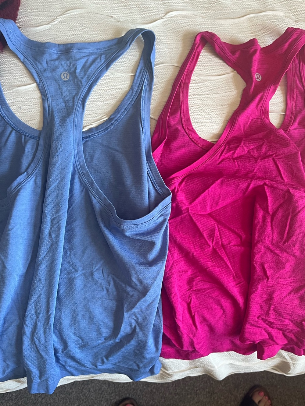 lululemon athletica Blue and Pink Racerback Tanks